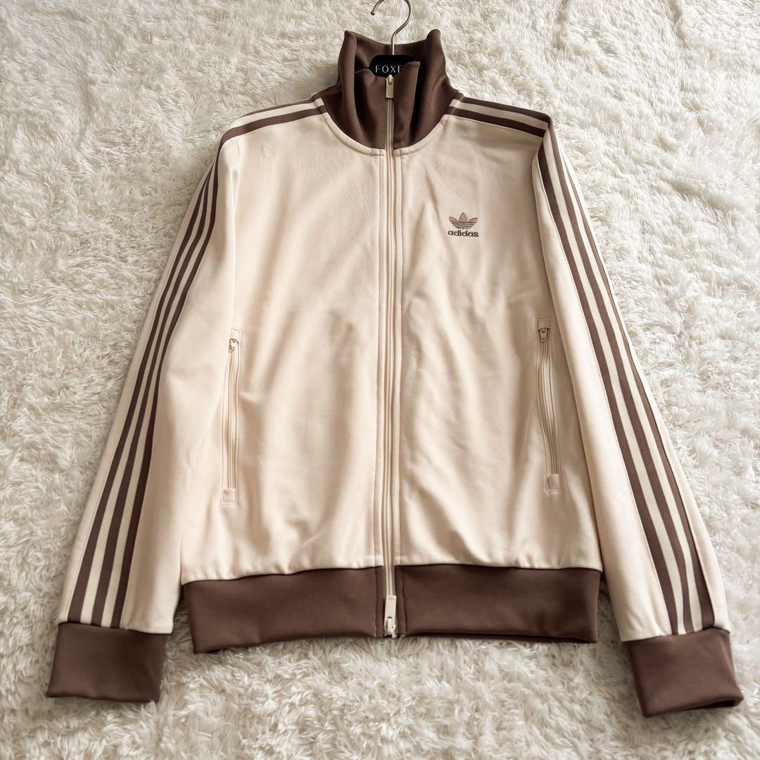 美品✨adidas クラシック　トラックジャケット　好配色　ブラウン　ベージュ