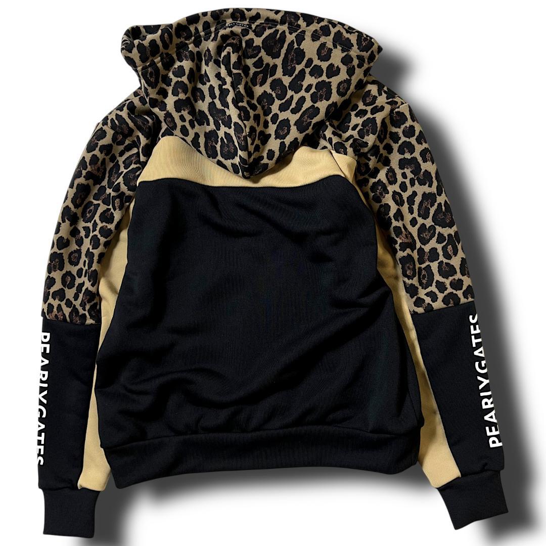 定価34,100円 新品 パーリーゲイツ 無地×レオパード スウェット パーカー