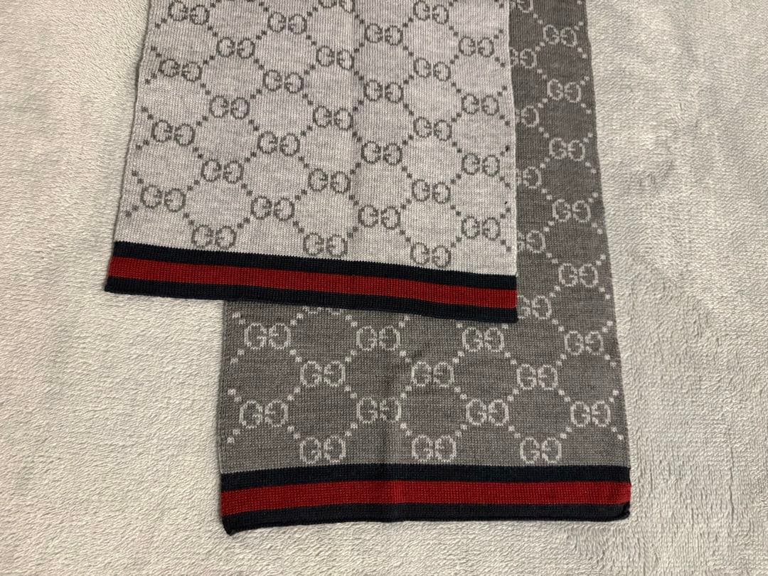 極美品　GGパターンウィンタースカーフ　Gucci グッチ