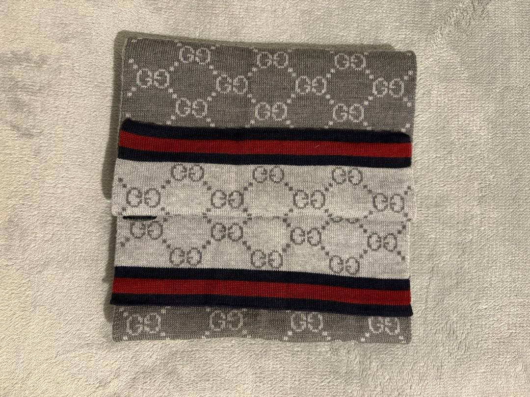 極美品　GGパターンウィンタースカーフ　Gucci グッチ