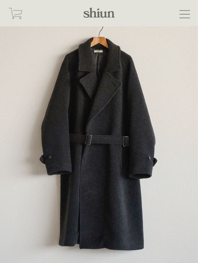 25AW shiun TIELOCKEN MELTON COAT S 未使用