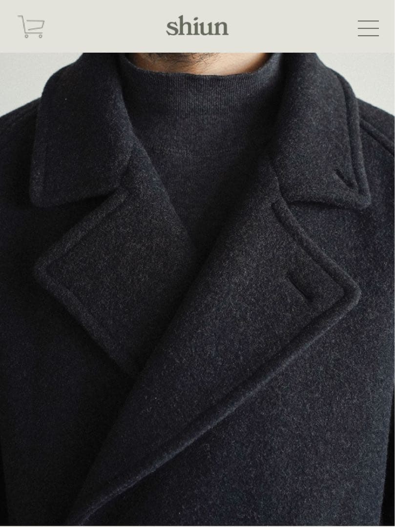 25AW shiun TIELOCKEN MELTON COAT S 未使用