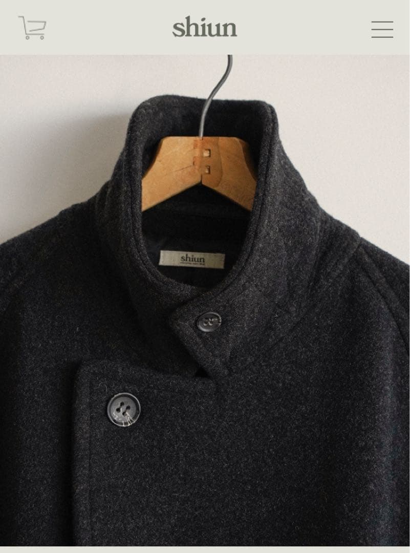 25AW shiun TIELOCKEN MELTON COAT S 未使用