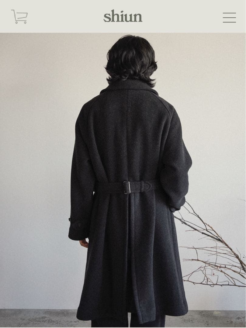 25AW shiun TIELOCKEN MELTON COAT S 未使用