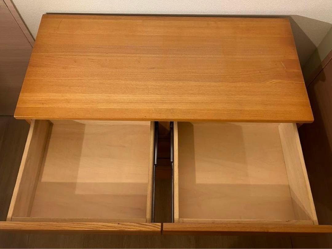 【希少廃盤品】MUJI無印 オーク材 4段チェスト 脚付　幅80奥行40高さ83
