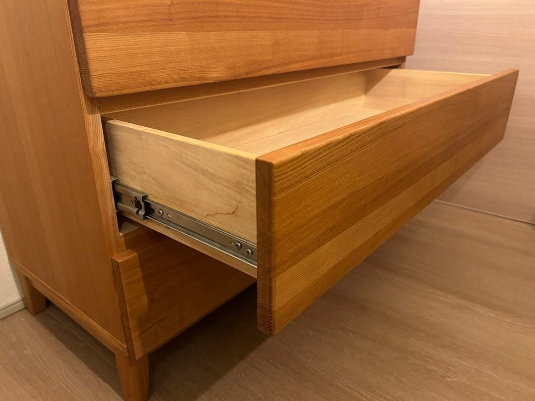 【希少廃盤品】MUJI無印 オーク材 4段チェスト 脚付　幅80奥行40高さ83