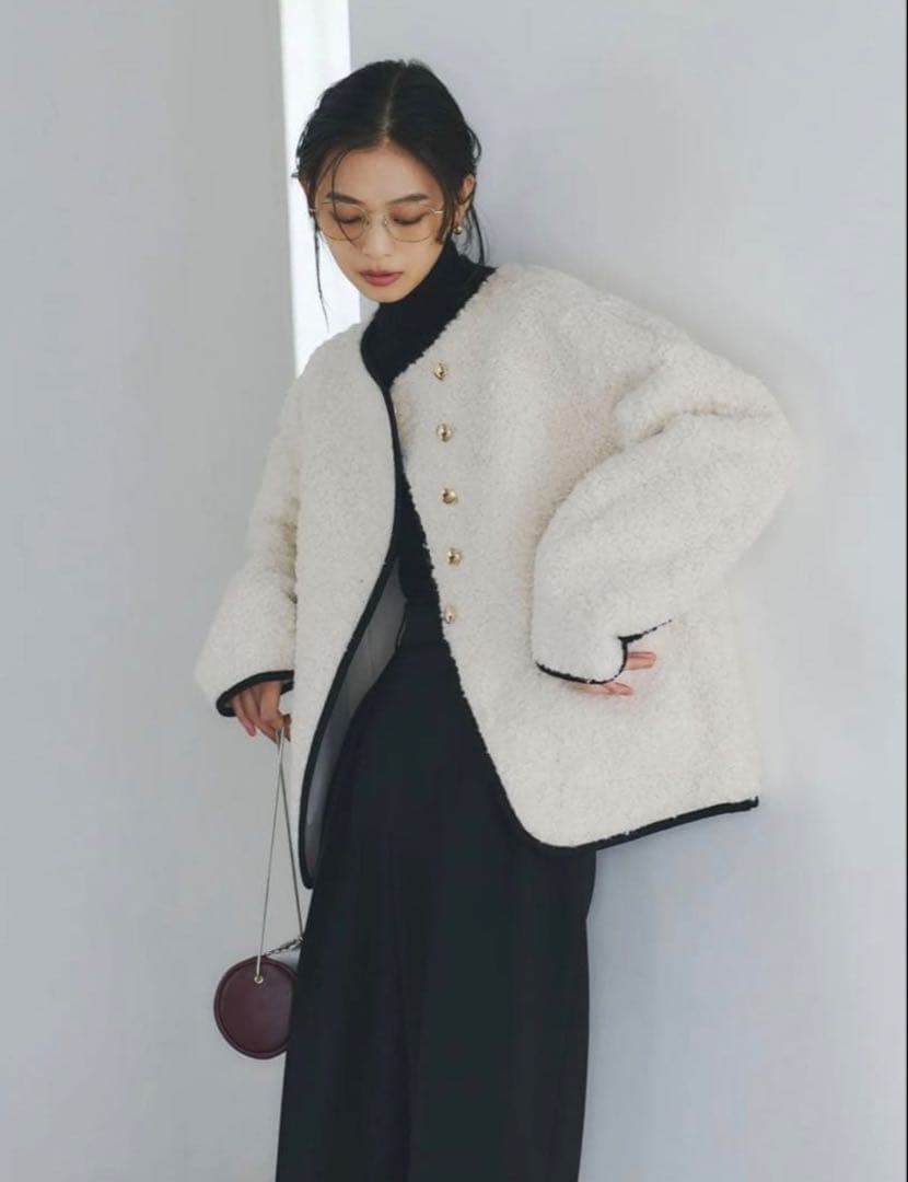 anuans ECOPELパイピングボアジャケット 2025AW サイズ2