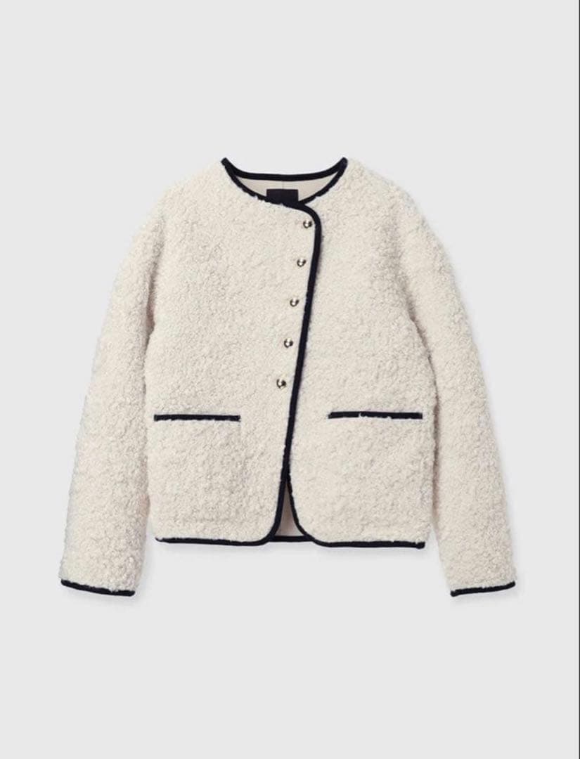 anuans ECOPELパイピングボアジャケット 2025AW サイズ2