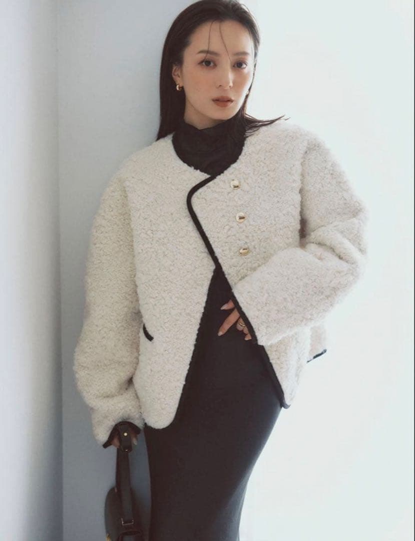 anuans ECOPELパイピングボアジャケット 2025AW サイズ2