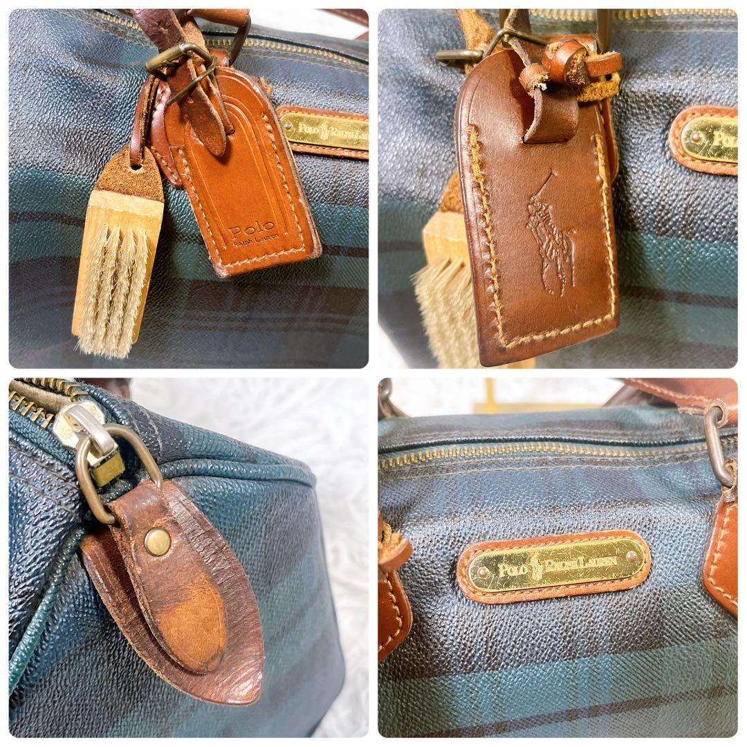 【ポロラルフローレン】ミニボストンバッグ PVC 付属品付き　ビンテージバッグ