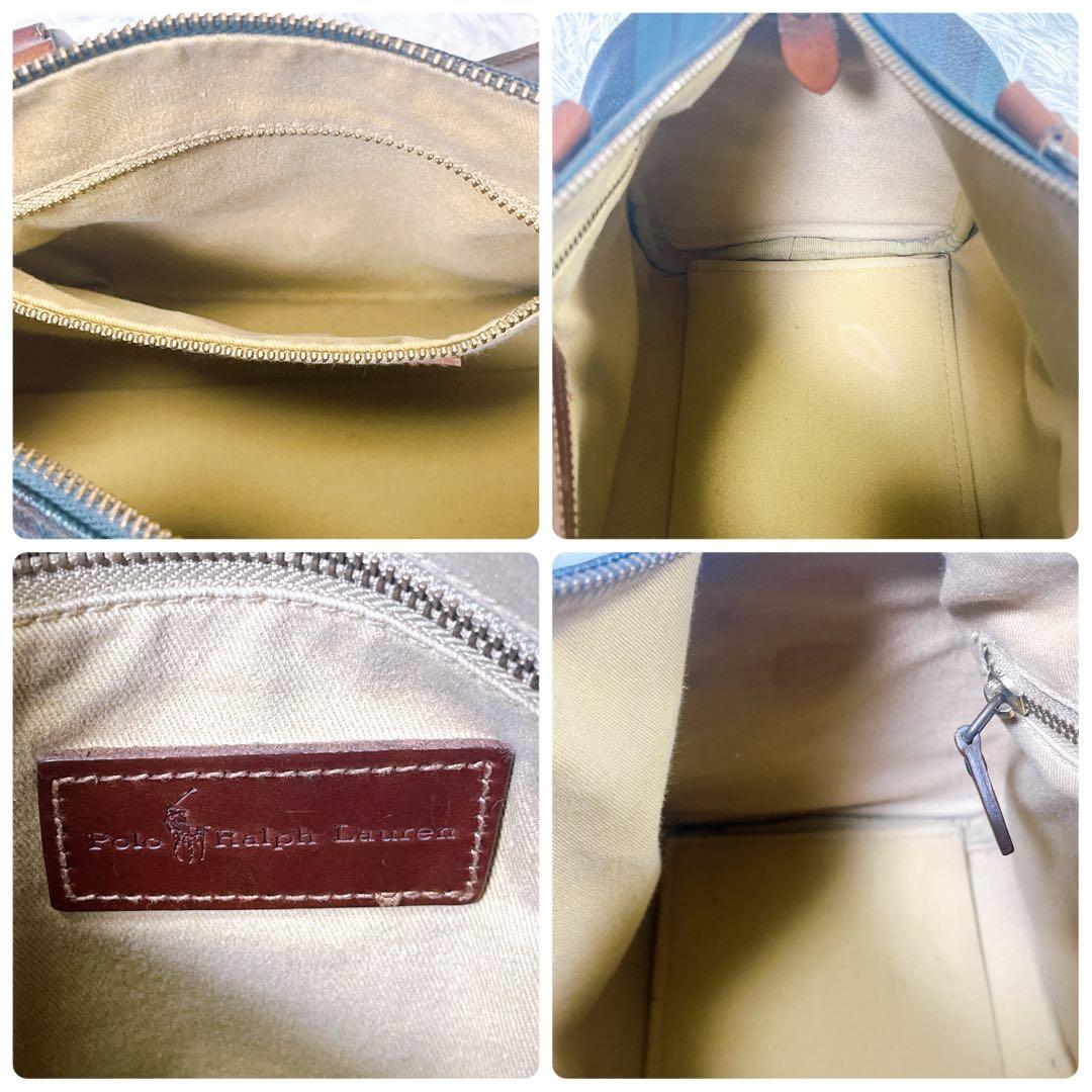 【ポロラルフローレン】ミニボストンバッグ PVC 付属品付き　ビンテージバッグ