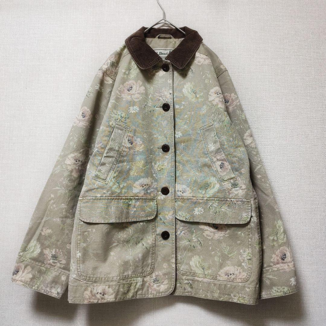 LL Bean 花柄　カバーオール バーンコート　ジャケット　レディース