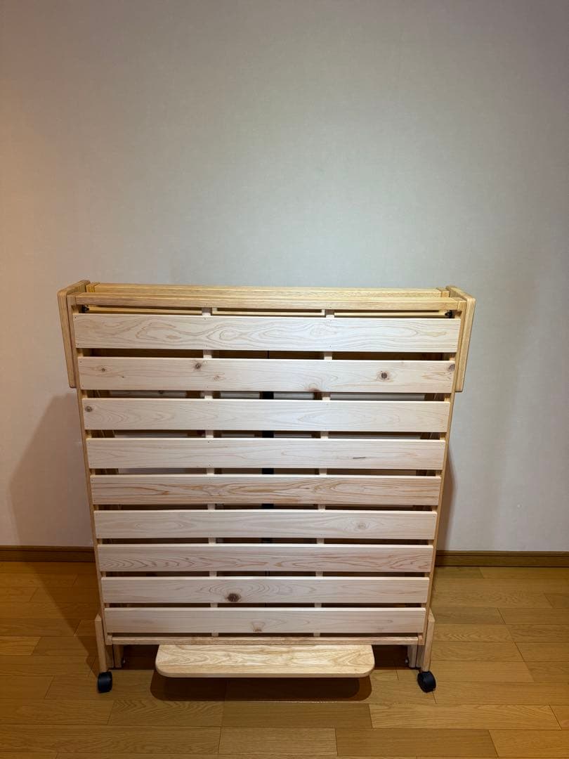 折りたたみ式ひのきすのこベッド　ライトブラウン　シングルサイズ　日本製