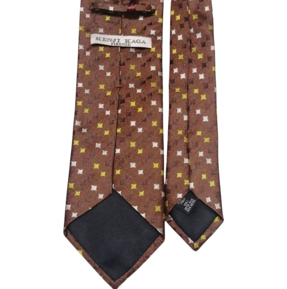 【希少】Kaga Kenji ネクタイ 新品 セブンフォールド社製 ブラウン