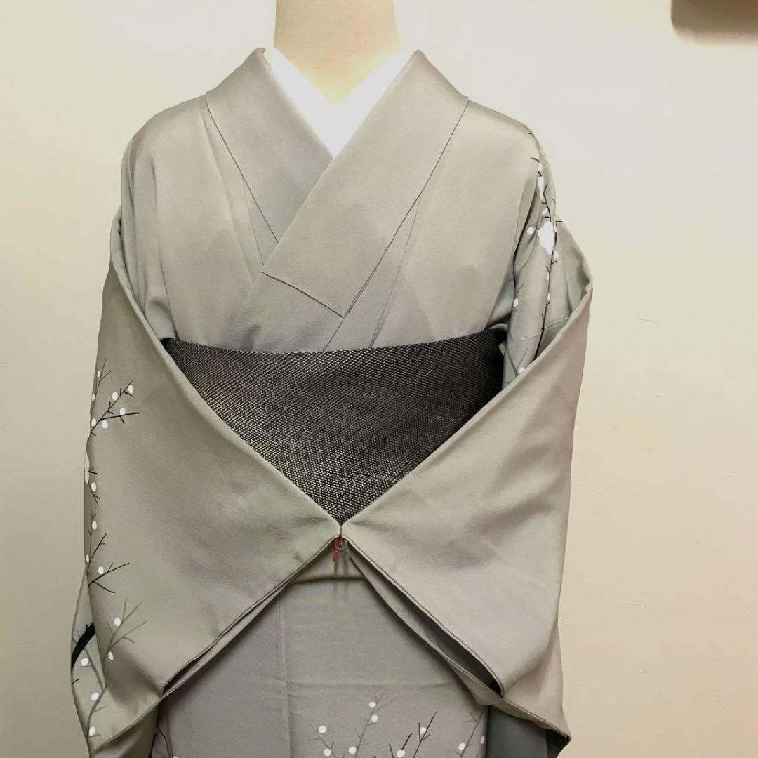 白梅とグラデーションが美しい付け下げ　梅見の装いに　お茶席にも