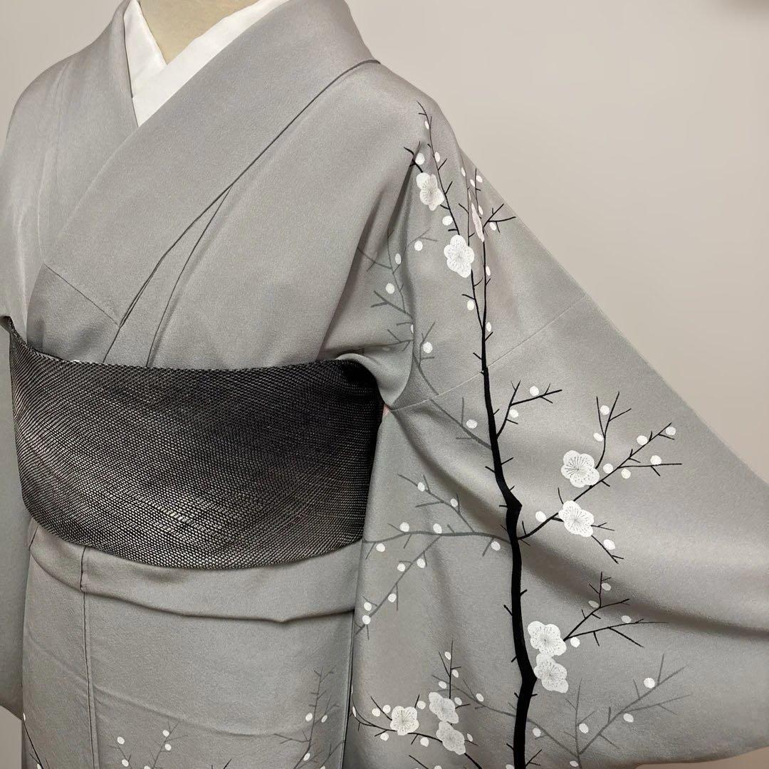 白梅とグラデーションが美しい付け下げ　梅見の装いに　お茶席にも