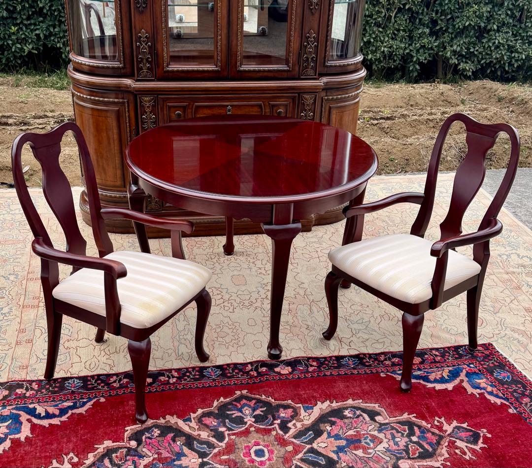 IDC大塚家具 クイーンアン様式 マホガニー ダイニングチェア1脚