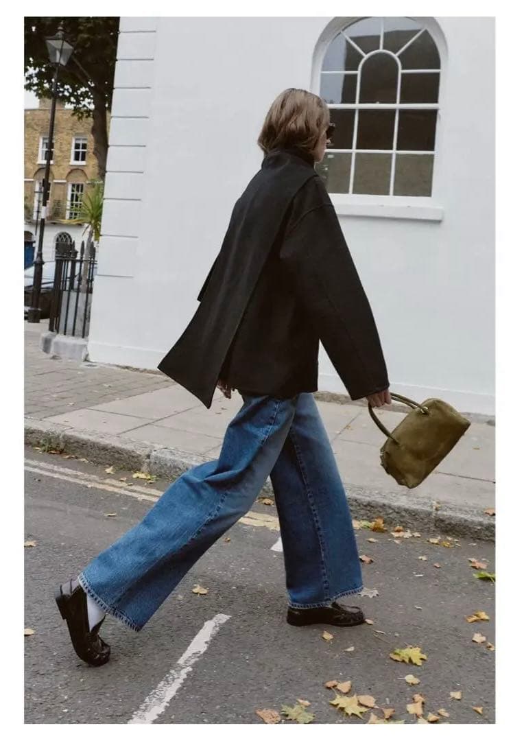 ZARA ウール ショートスカーフコート　M