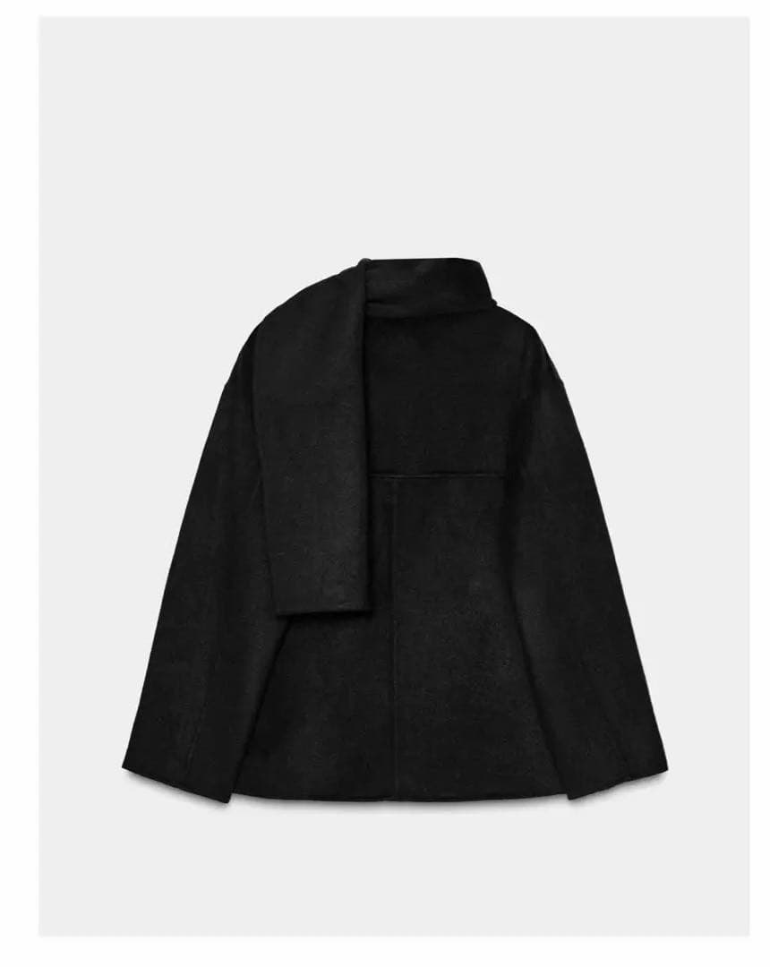 ZARA ウール ショートスカーフコート　M