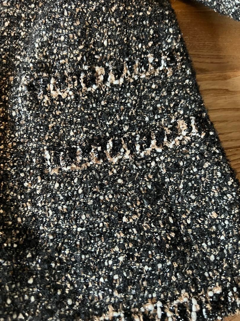 CHANEL テーラードジャケット 黒/白/ベージュ/ラメツイード　38