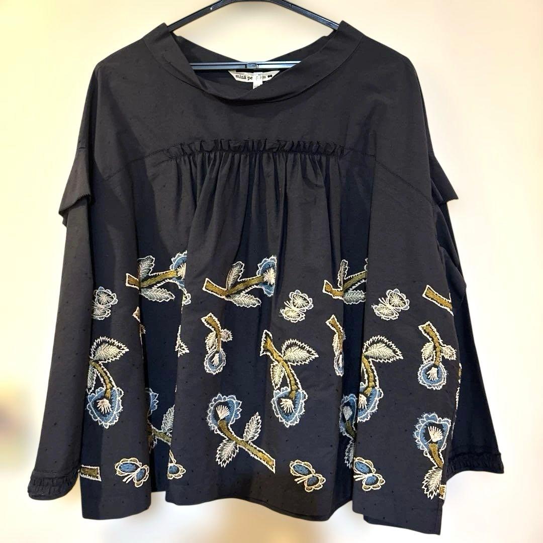 美品　ミナペルホネン yume トップス　ネイビー　38 クリーニング済み