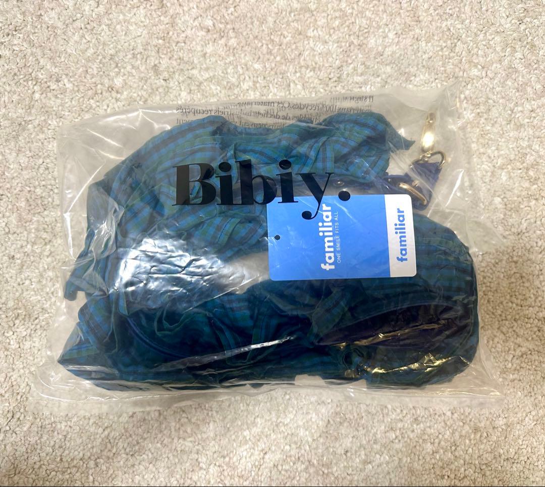 ファミリア Bibiy.×familiar ショルダーストラップ 青系チェック