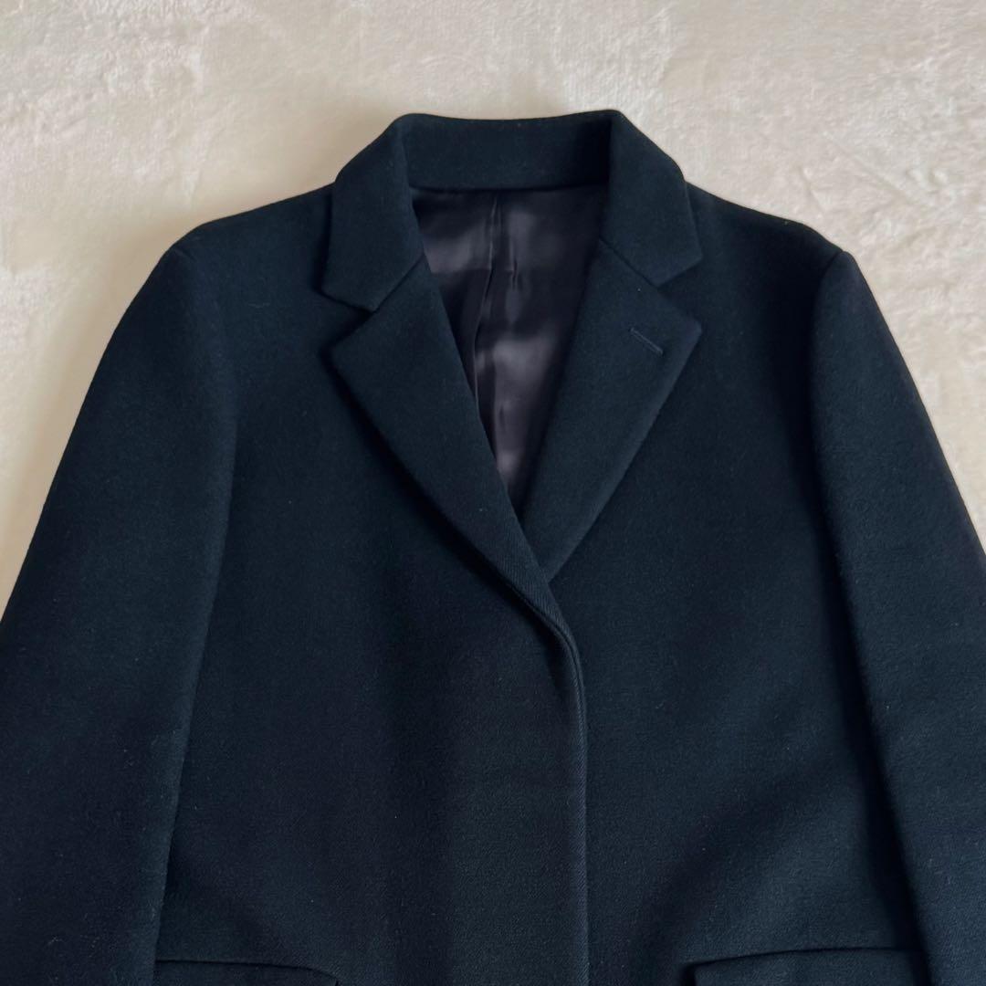 【美品】YLEVE イレーヴ ウールロング チェスターコート ブラック 日本製