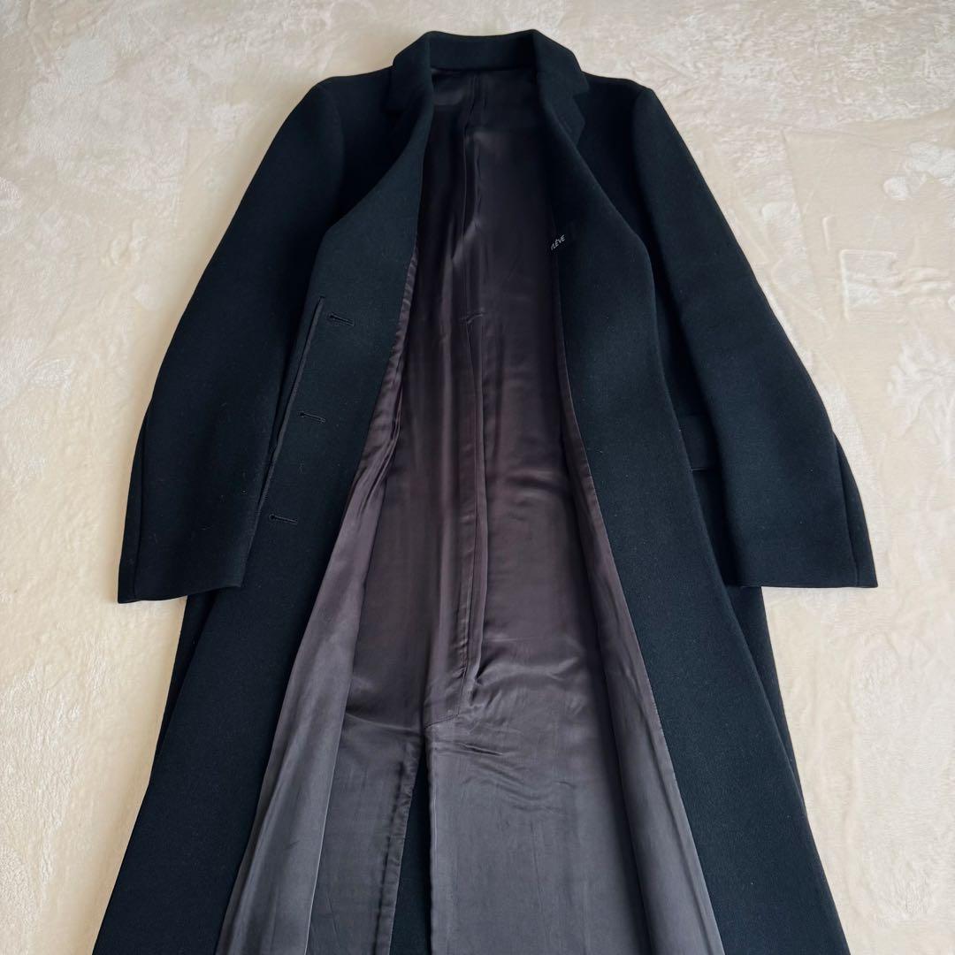 【美品】YLEVE イレーヴ ウールロング チェスターコート ブラック 日本製