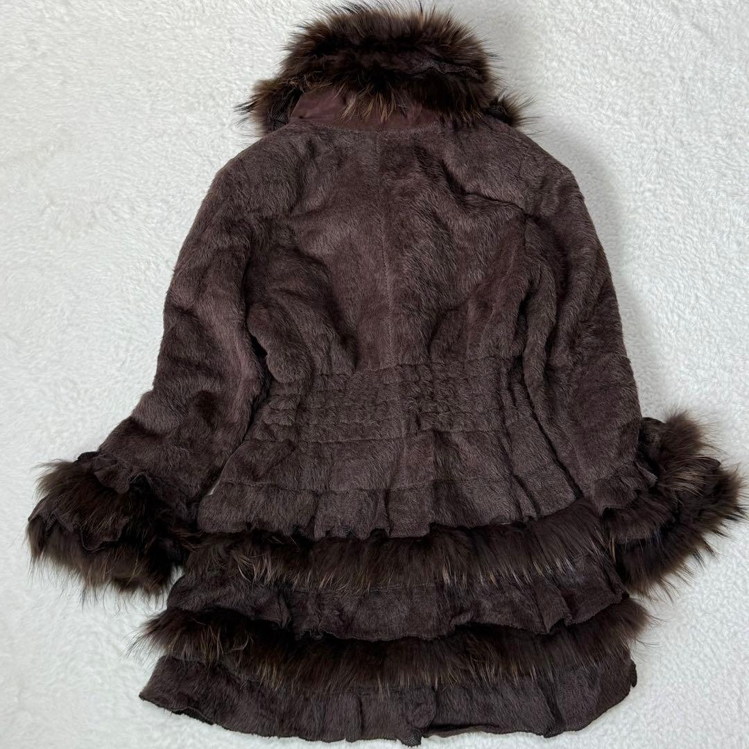 伊太利屋　ファーコート　アルパカ混　リアルファー　L 11号