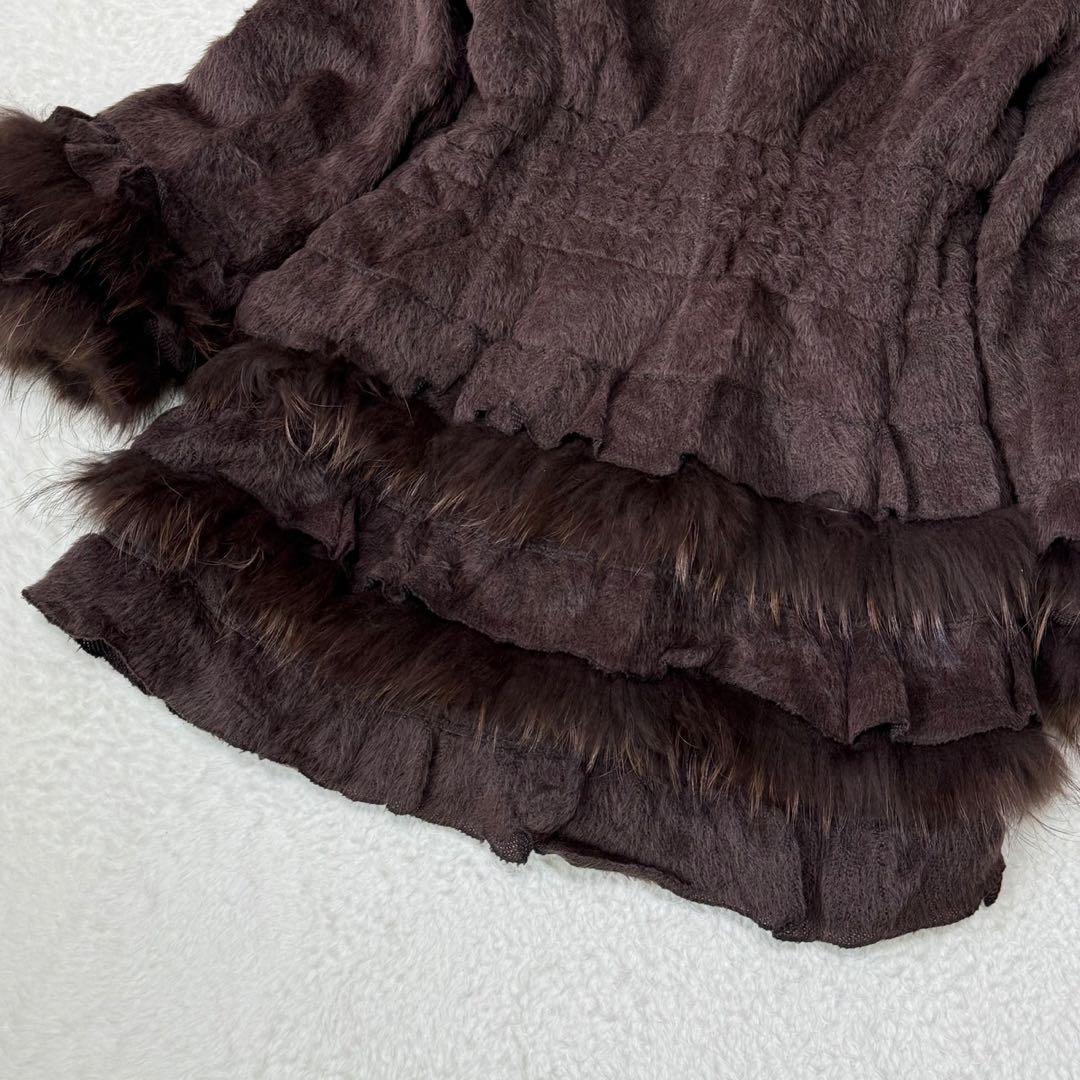 伊太利屋　ファーコート　アルパカ混　リアルファー　L 11号