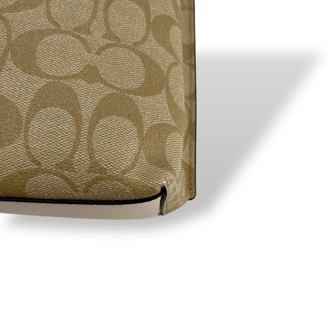 美品　コーチ　モリー　2way ショルダーバッグ　シグネチャー　バケット　レザー