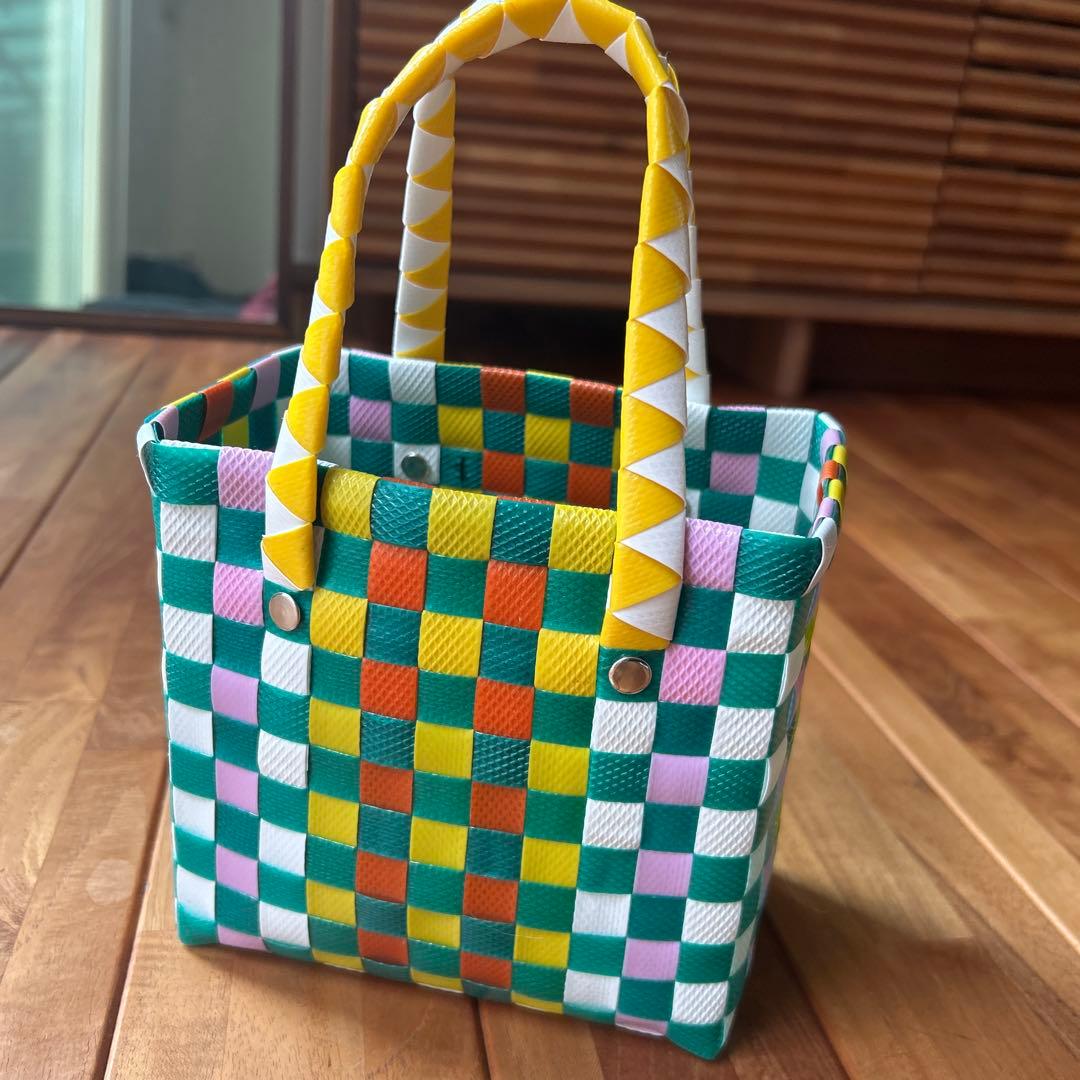 新品タグ付き　MARNI チェック柄 かごバッグ　マルニ