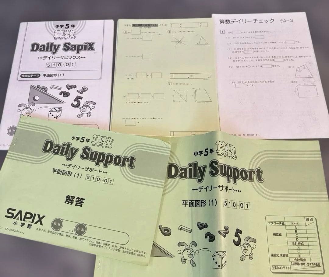SAPIXサピックス　算数　5年生　1年間分テキスト　フルセット