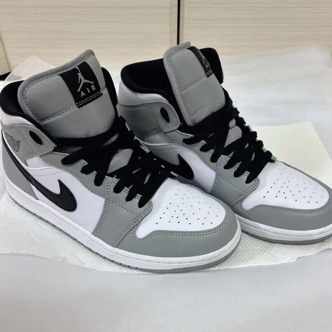 Nike Air Jordan 1 Mid グレー／ホワイト27センチ