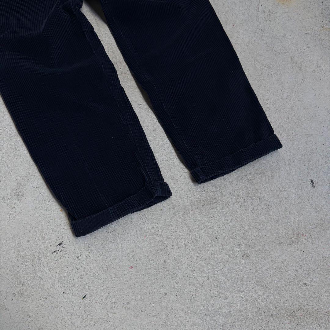 90s DOCKERSドッカーズ 太畝コーデュロイパンツ ネイビー