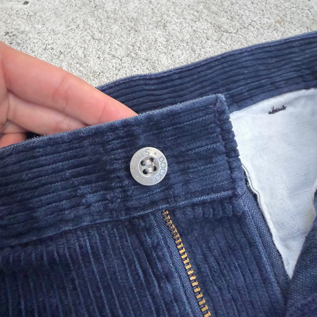 90s DOCKERSドッカーズ 太畝コーデュロイパンツ ネイビー