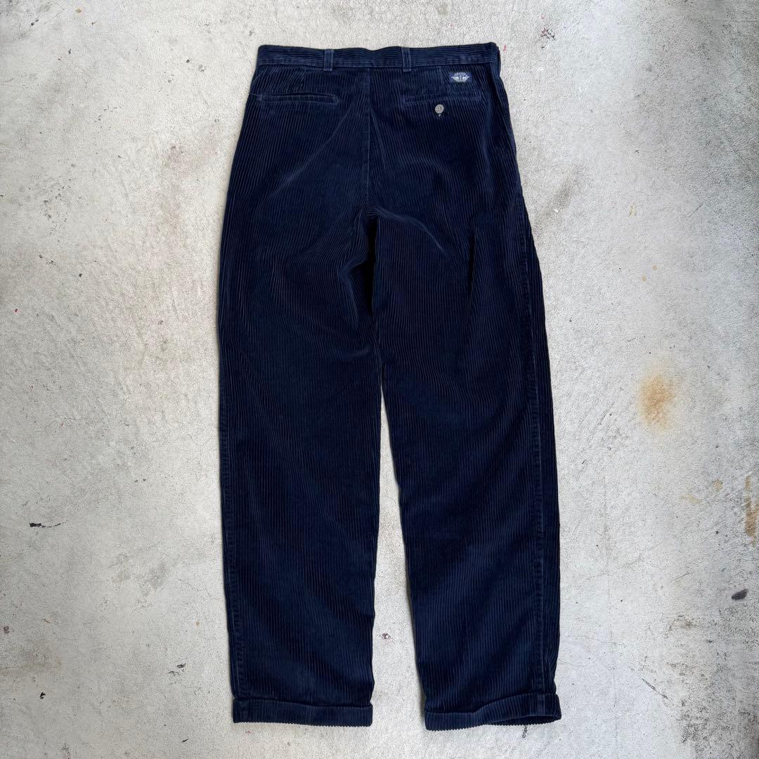 90s DOCKERSドッカーズ 太畝コーデュロイパンツ ネイビー