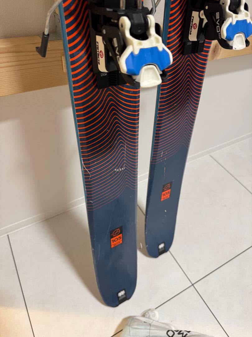 バックカントリースキー板　ビンディングとシールセット