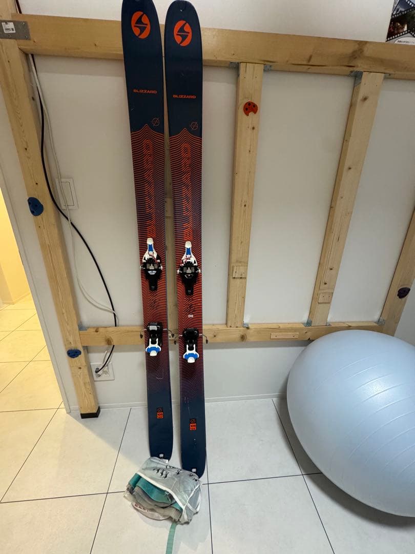 バックカントリースキー板　ビンディングとシールセット