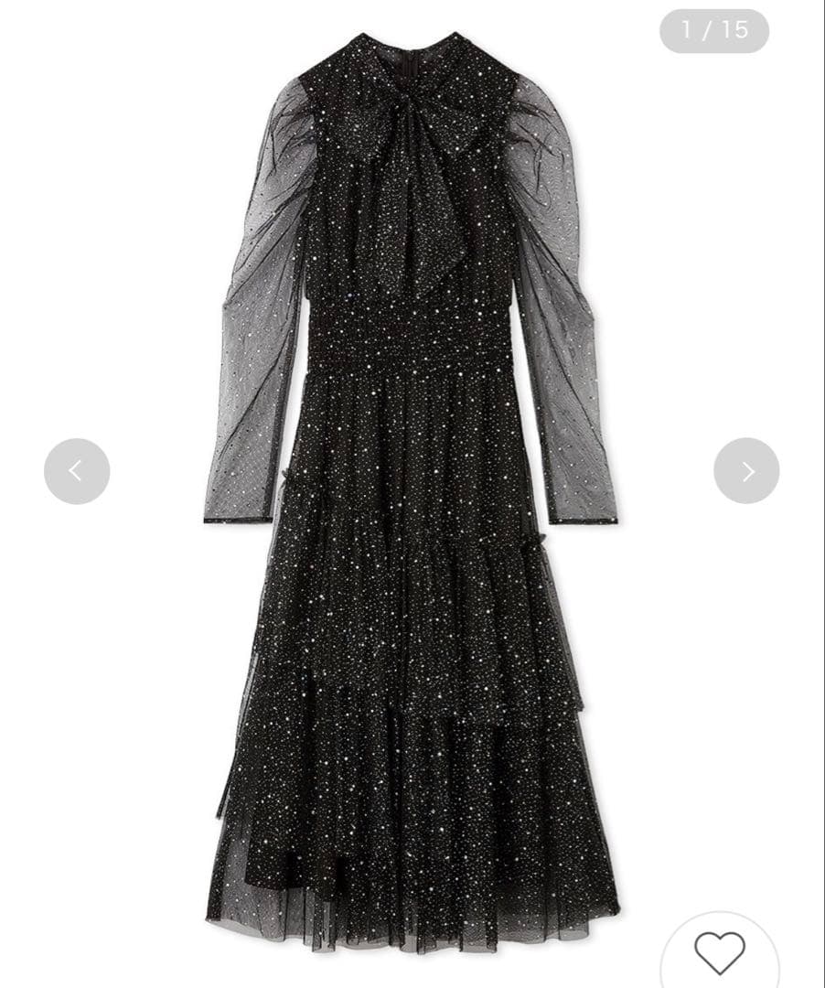 【新品未使用】FURFUR ロングスリーブラメチュールドレス