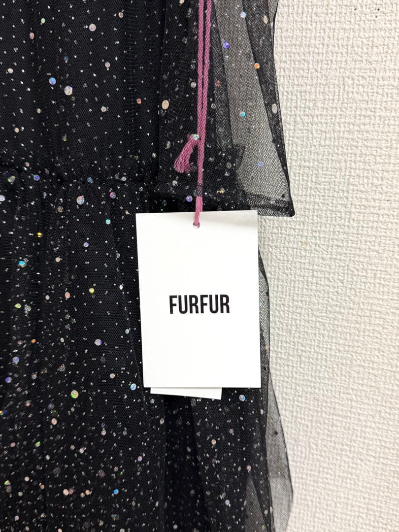 【新品未使用】FURFUR ロングスリーブラメチュールドレス