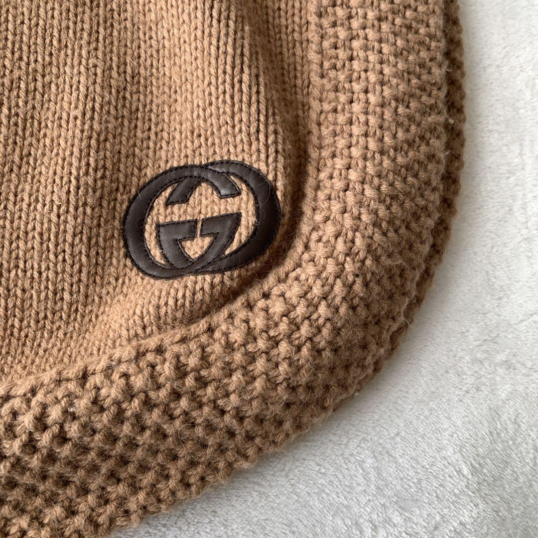 【美品】 GUCCI タートルネック ニット ポンチョ ベスト GGロゴ ケープ