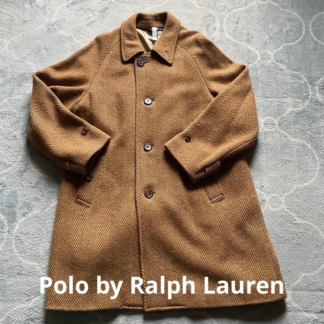 美品Polo by Ralph Lauren メンズ ウールコート ヘリンボーン