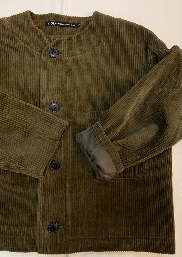 ニコルソン＆ニコルソン＊コーデュロイノーカラージャケット36日本製