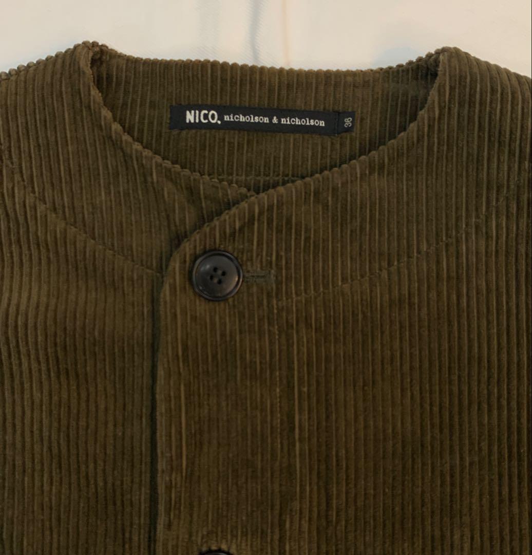 ニコルソン＆ニコルソン＊コーデュロイノーカラージャケット36日本製