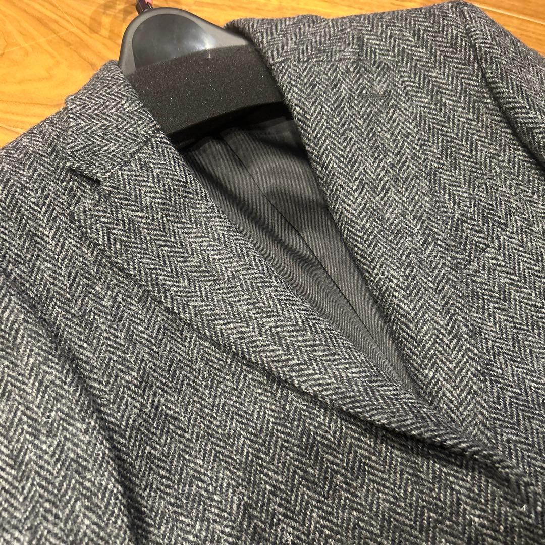 【新品】ハリスツイード／FACE MIX ヘリンボーン ジャケット グレー LL