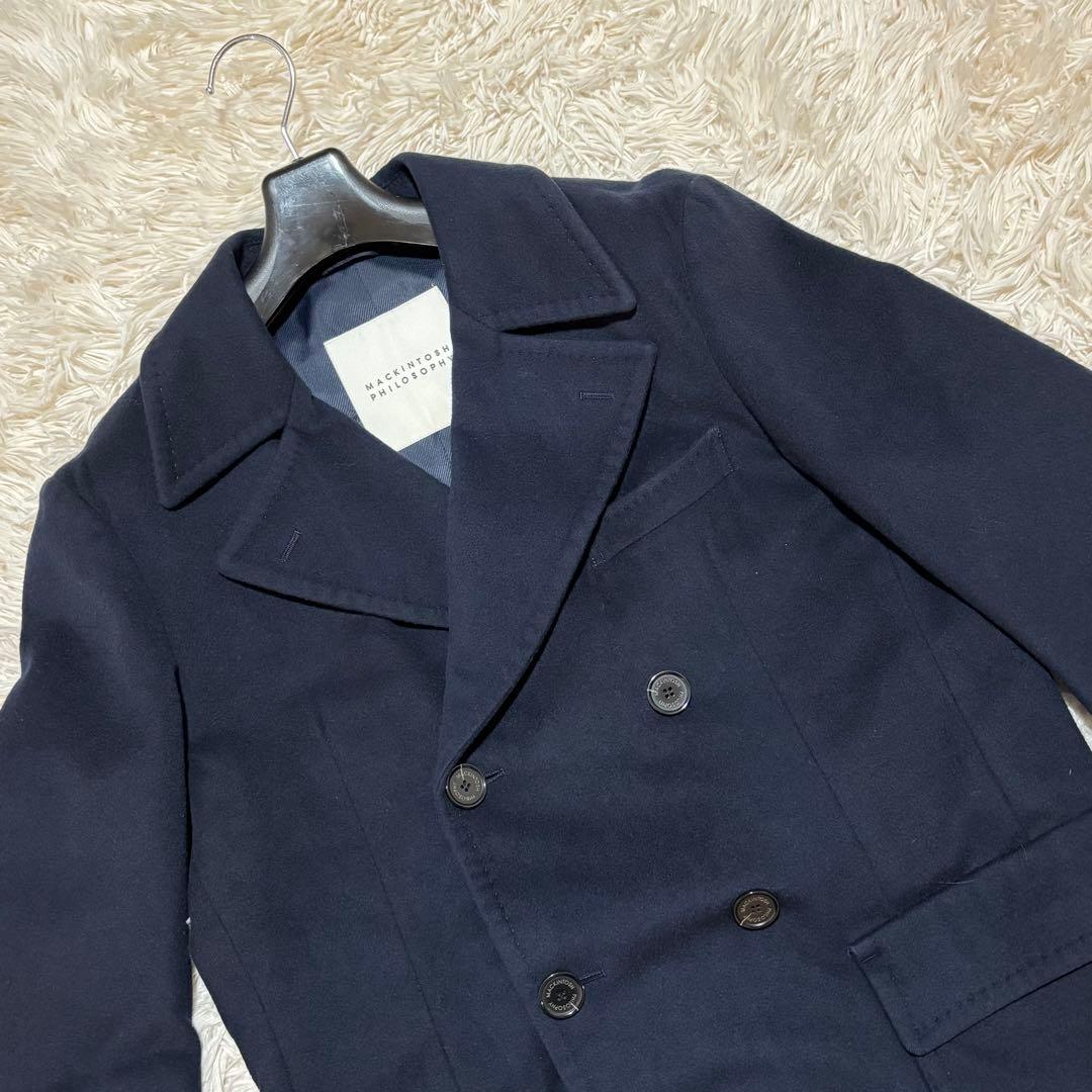 美品 マッキントッシュフィロソフィー ポロコート メルトンウール チェスター
