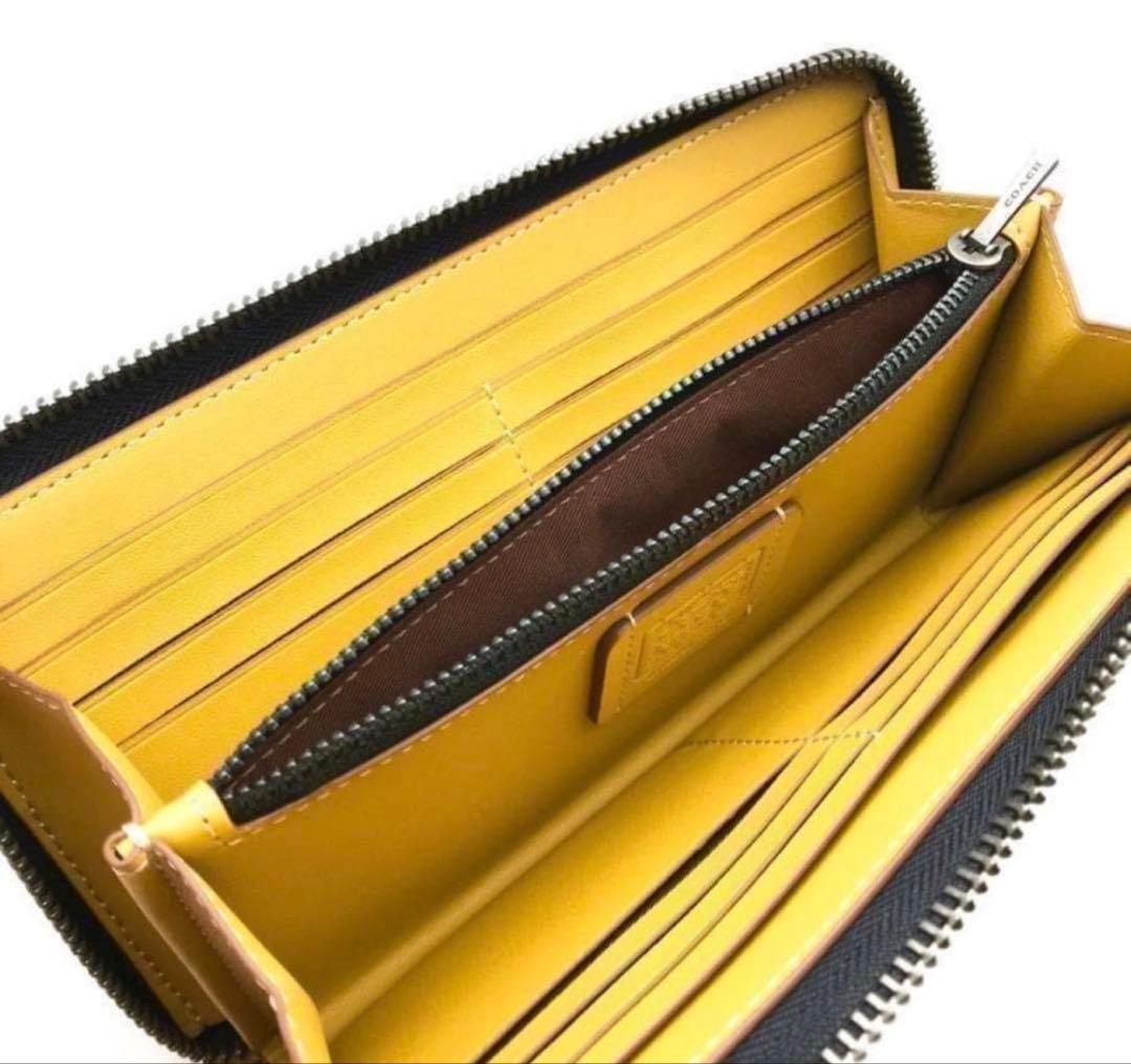 人気のコーチcoachスヌーピーコラボレザー長財布イエロー