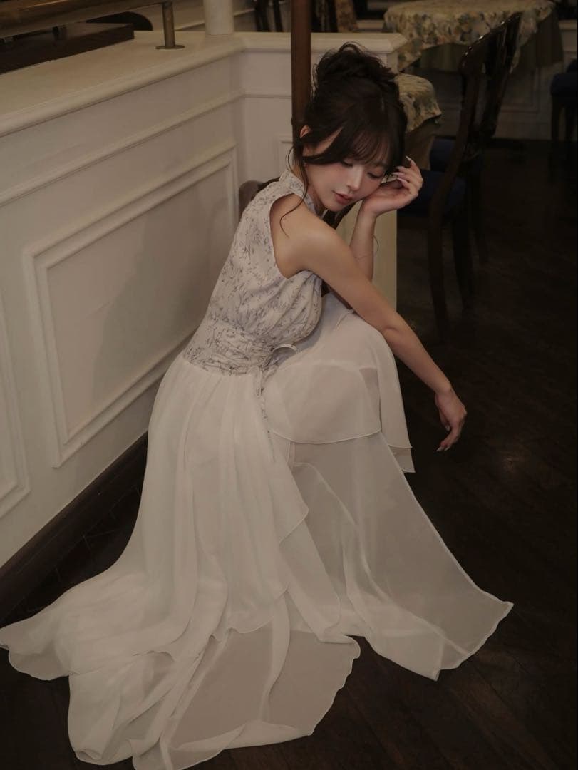 新品・未開封♡Darich♡アメスリギャザーシフォンロングワンピース(Free)