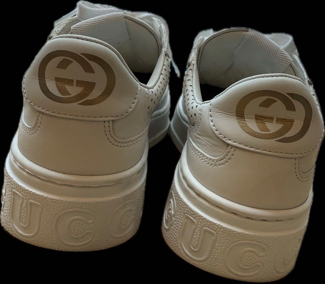 ☆美品☆GUCCI ホワイトレザー厚底スニーカー　24.5cm相当